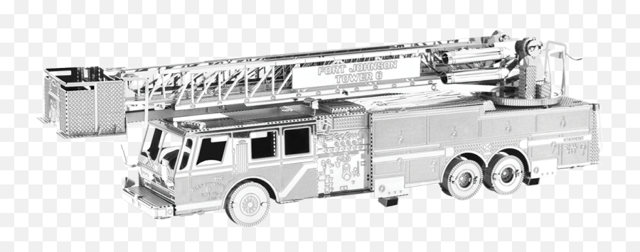 Metal Earth Fire Engine 3d Laser Cut - 3d Metal Model Crane Truck Png,Earth On Fire Png