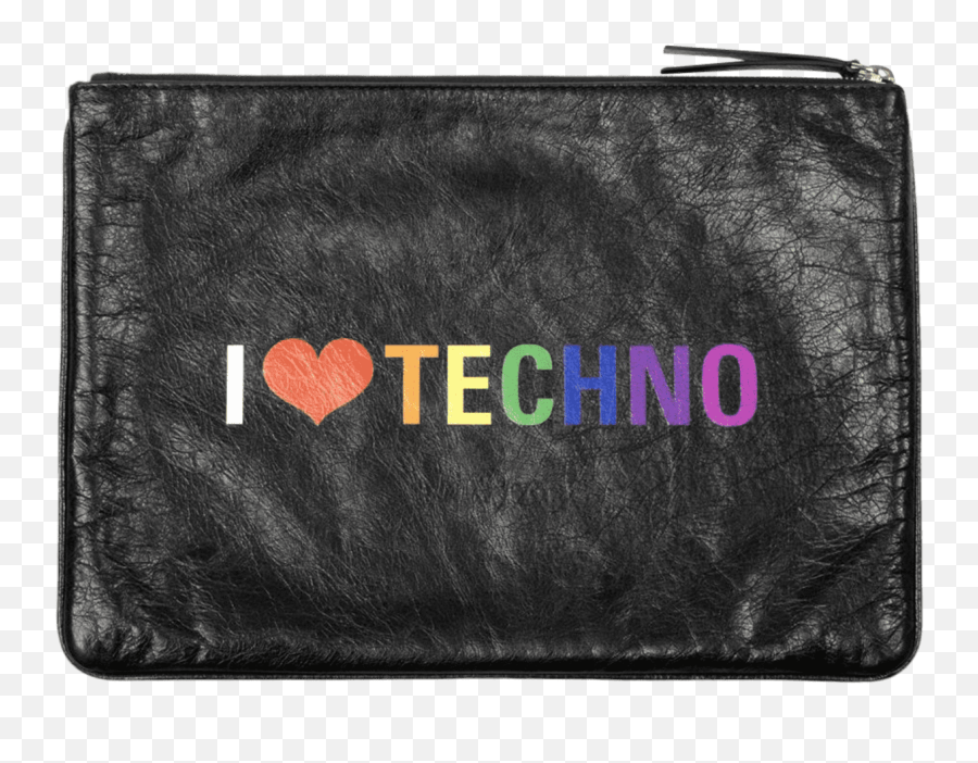 Menu0027s Supermarket Clip Leather I Heart Techno Pouch - For Teen Png,Balenciaga Logo Png
