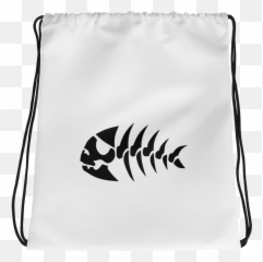 Drawstring Bag With Fsm Skeleton Fish Logo - Drawstring Png,Flying Fish Logo