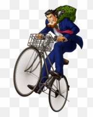 Phoenix Wright With Toast In His Mouth - Bicycle Anime png