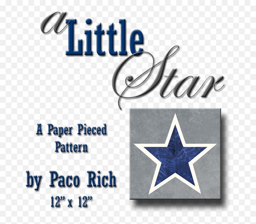 A Little Star Paper Piecing Pattern - Makes A Great Dallas Name Png,Dallas Cowboys Star Png