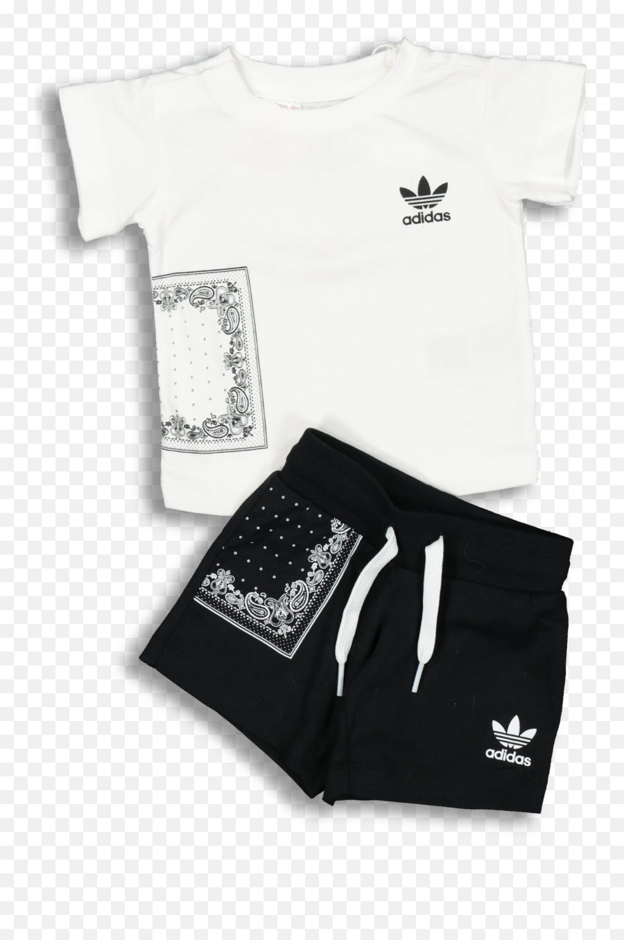 Adidas Kids Bandana Tee Set Whiteblack - Adidas Png,Black Bandana Png