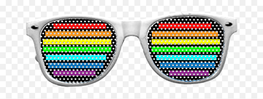 Rainbow Vinyl Shades With White Frames - Raver Glasses Teansparent Background Png,Aviator Sunglasses Transparent Background