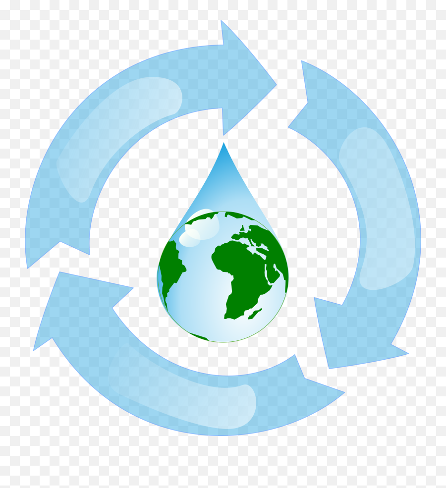 Clipart Earth Recycling Transparent - Water Recycle Clipart Png,Recycle Transparent