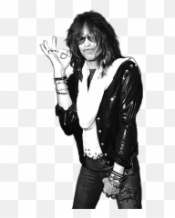 Download Hd Steven Tyler Bw Image - Steven Tyler Illuminati Png,Ok Hand Sign Png