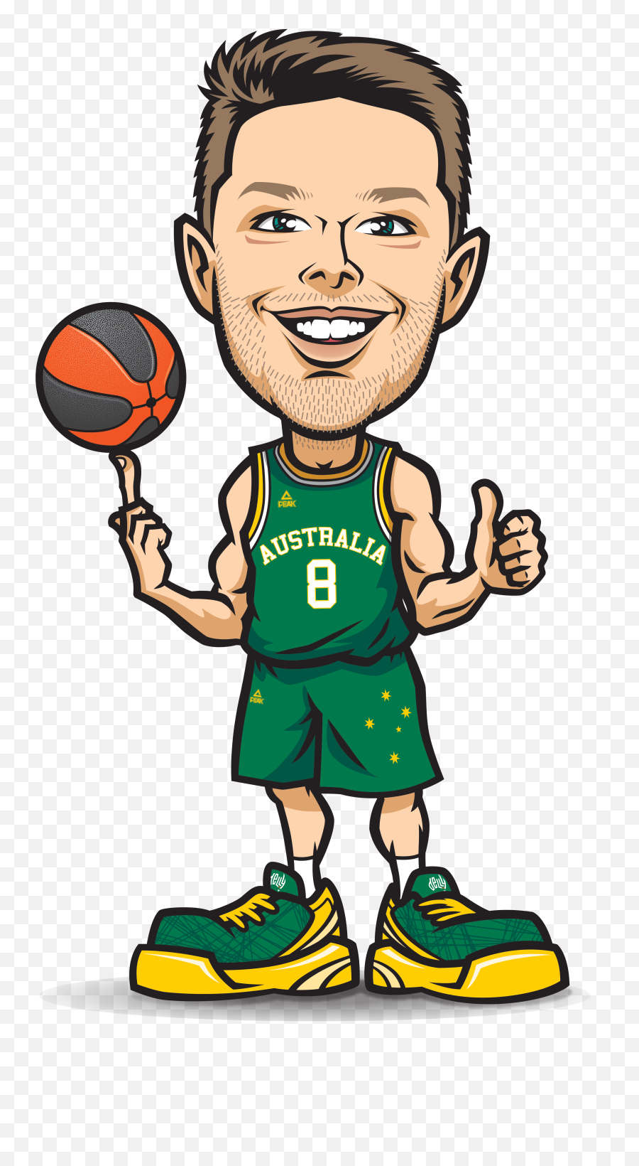 Ba Matthewdellavedova Final - Basketball Player Cartoon No Transparent Basketball Player Cartoon Png,Basketball Ball Png