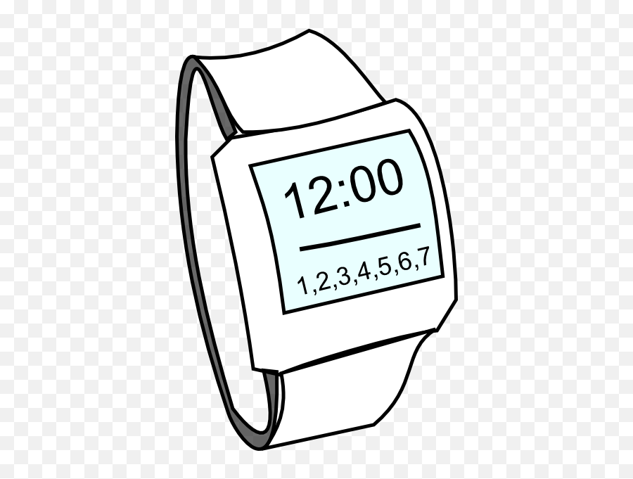 Hand Watch Clip Art - Vector Clip Art Online Digital Watch Black And White  Png,Watch Hand Png - free transparent png images 