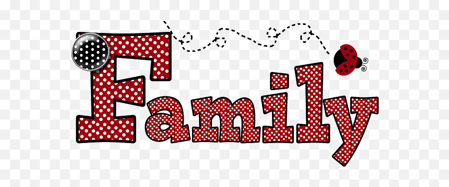 Free Red Polka Family Word Art - Clip Art Word My Family Tree Png,Family Word Png