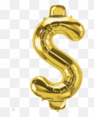 Dollar Sign Gold - Rose Letter Balloon png