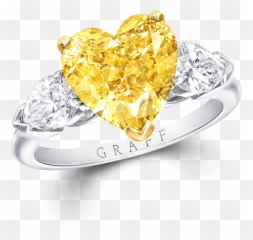 Heart Shape Ring Yellow Diamond - Engagement Ring Png,Yellow Heart Png