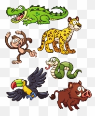 Download Hd Clipart Snake Wild Animal - Jungle Animals Imagenes Prediseñadas De Animales Png,Jungle Animals Png