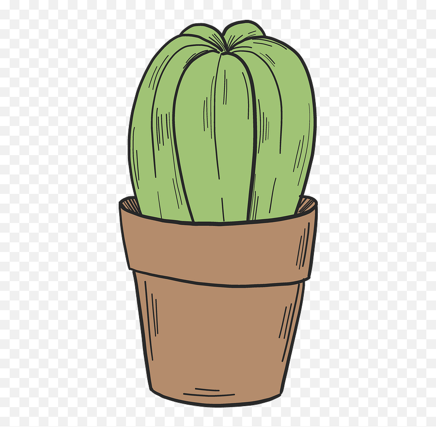 Cactus In A Pot Clipart Free Download Transparent Png - Plant Pot Brown Clipart,Cactus Transparent