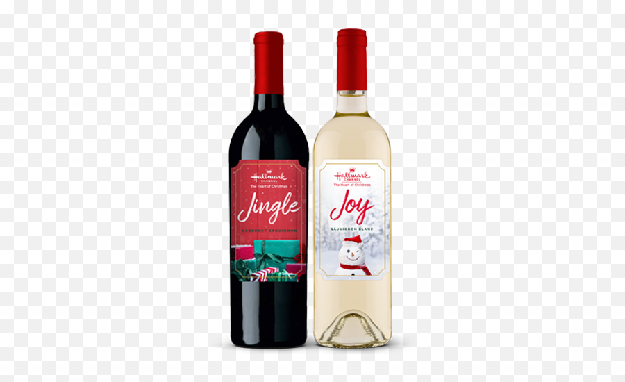 Jingle Red And Joy White Mixed 2 Bottle Pack U2013 Hallmark - Hallmark Christmas Wine Png,Bottle Of Wine Png
