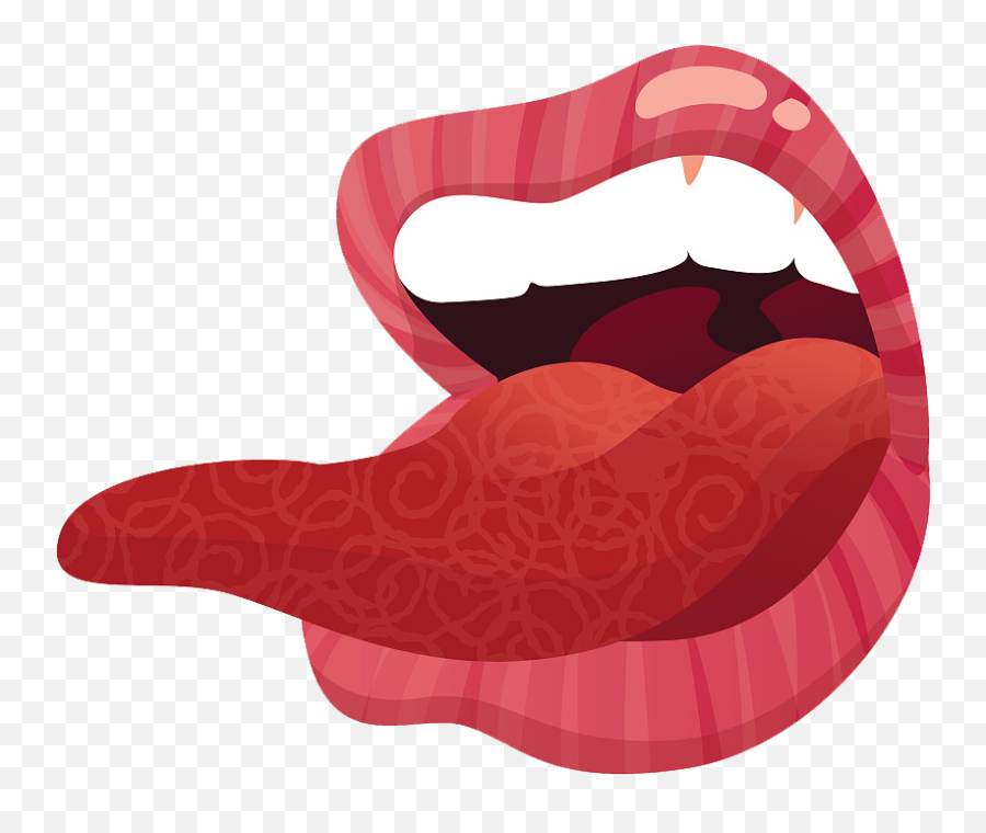 Tongue Mouth Illustration - Transparent Background Clipart Mouth With Tongue Png,Tongue Transparent
