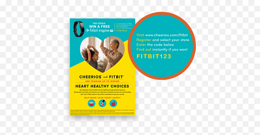 Heart Health Promotion With Fitbit You Could Win Cheerios - Cheerios Fitbit Winning Code Png,Cheerios Png