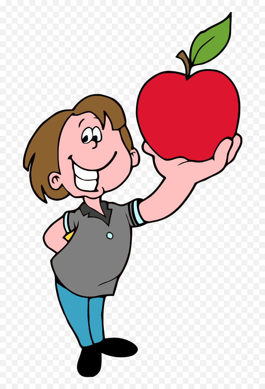 School Boy Apple Png Clipart - Holding An Apple Clip Art Example Of A Rhyming Poem,Apple Clipart Transparent