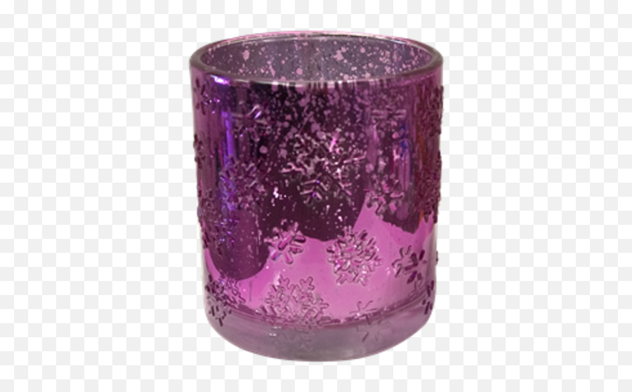 Dark Purple Snowflake Silver Inside Votive 6 - Tealights Cylinder Png,Silver Snowflake Png