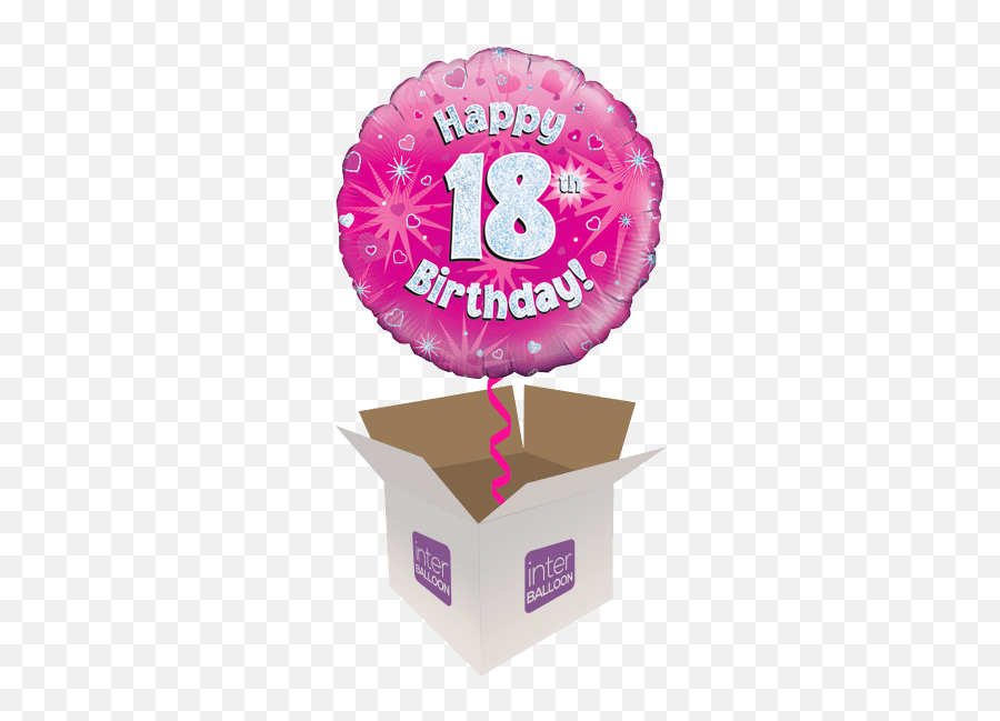 18th Birthday Pink Hd Png Download - Balloon,Birthday Blower Png