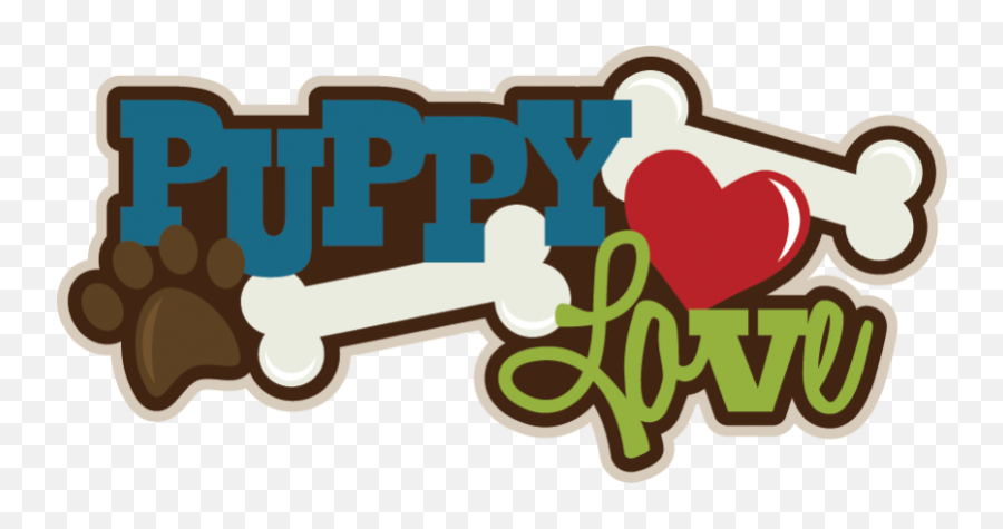 Puppy Love Svg Scrapbook Title - Miss Kate Cuttables Puppy Love Png,Puppy Love Icon