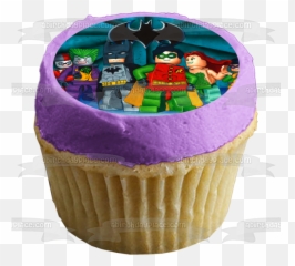 Lego Batman Logo The Joker Robin Harley Quinn Poison Ivy Edible Cake Topper Image Abpid07500 - Hot Wheels Cupcake Png,Lego Batman Icon