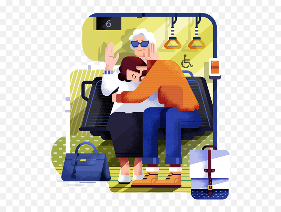 Thank You Old Lady - Old Lady In Bus Animation Png,Old Lady Png