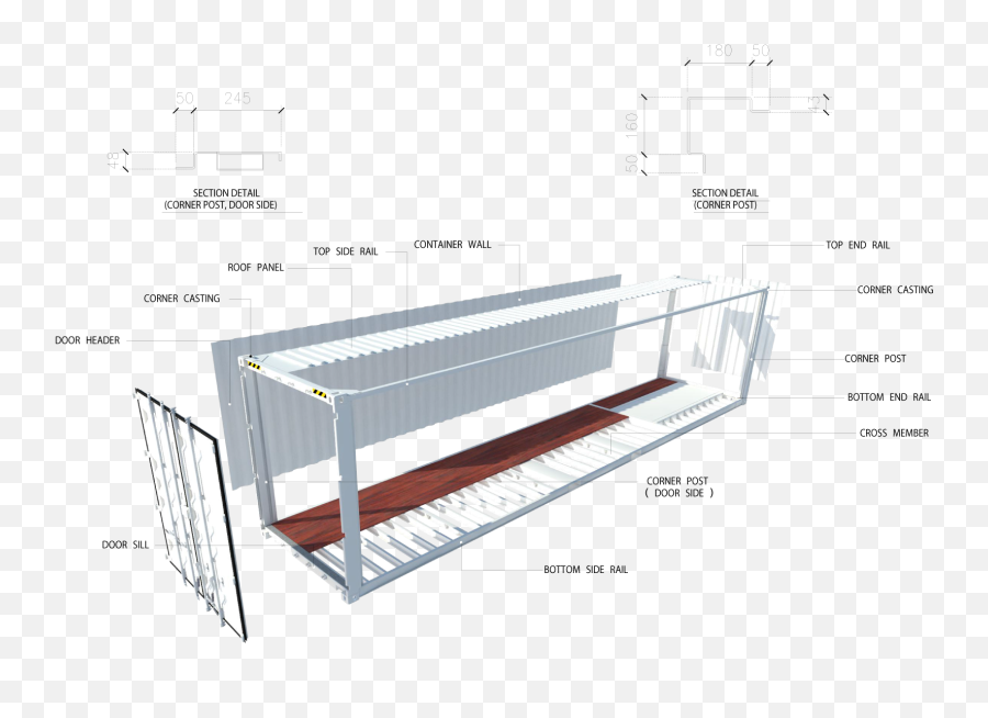 Download A Shipping Container - Shipping Container Pics Shipping Container Bottom Side Rail Png,Container Png