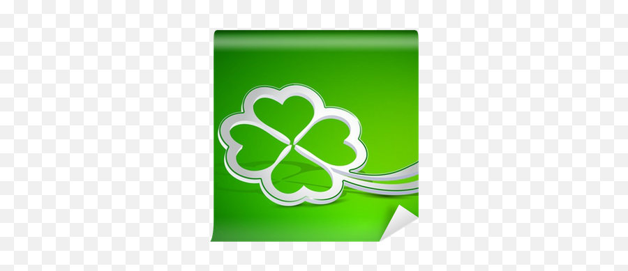 Wall Mural Four - Leaf Clover Shape From Paper Pixersus Png,Four Leaf Clover Icon