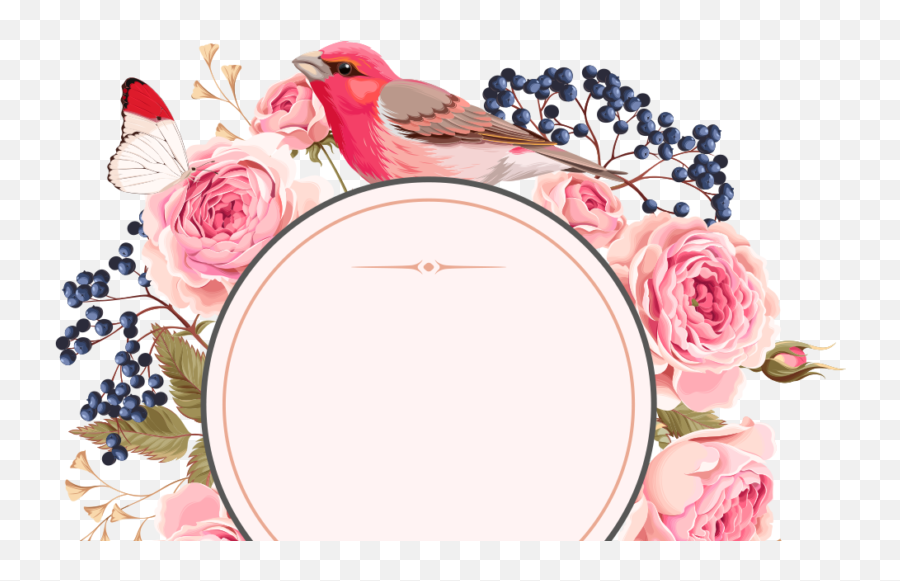 Download Hd Rose Gold Wedding Flowers - Border Floral Floral Circle Background Design Png,Wedding Flowers Png