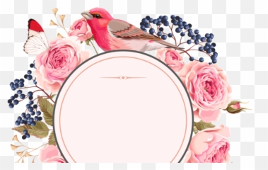 Download Hd Rose Gold Wedding Flowers - Border Floral Floral Circle Background Design Png,Wedding Flowers Png