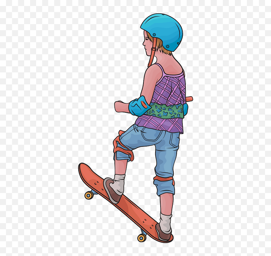 Little Girl Skateboarder Clipart Free Download Transparent - Skateboard Wheel Png,Skateboarding Png