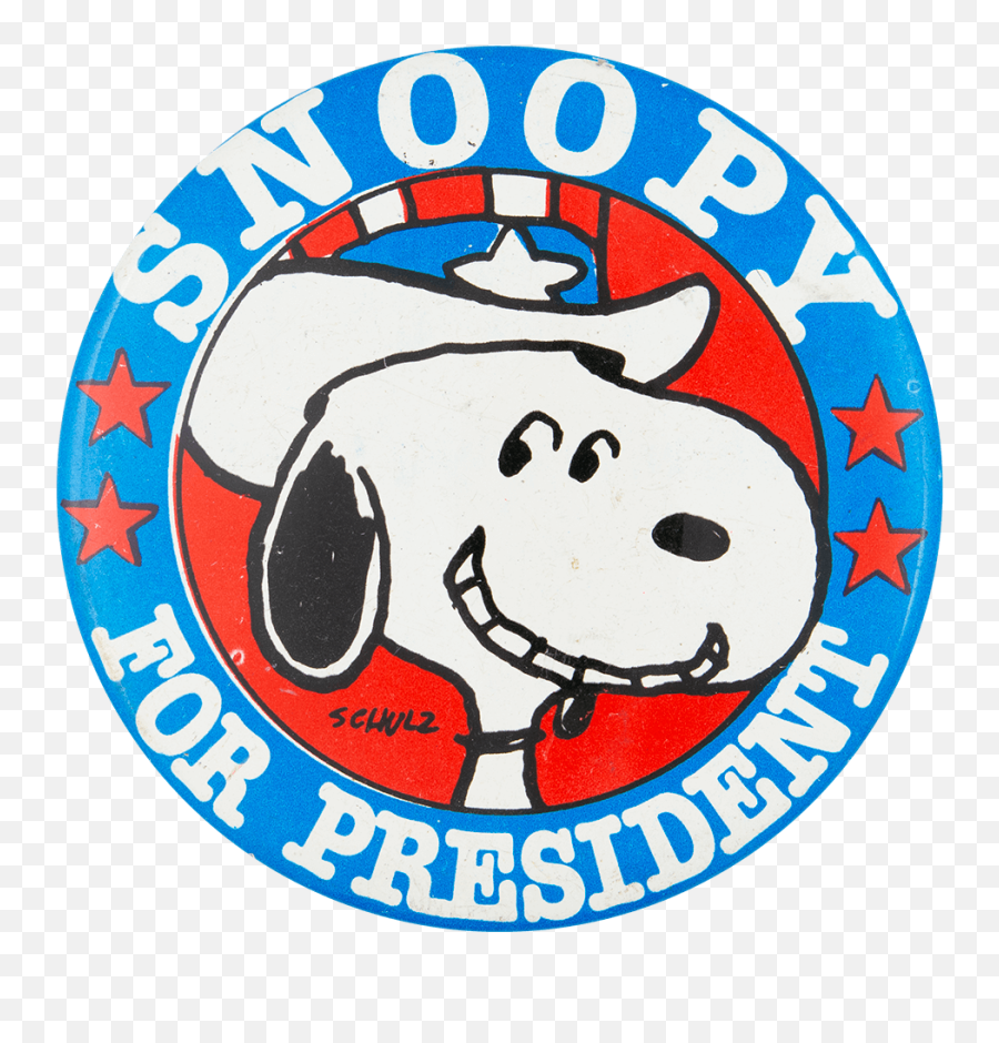 Snoopy For President With Hat Busy Beaver Button Museum - Snoopy For President Png,Snoopy Transparent