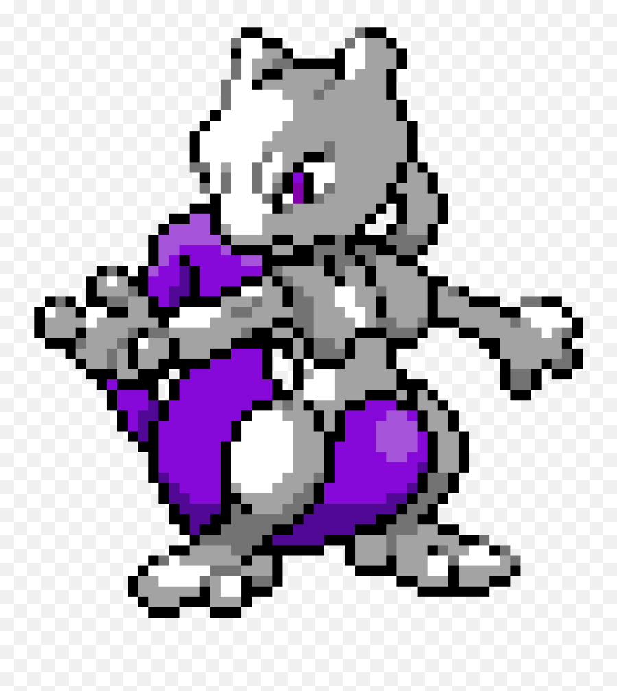 Mewtwo Pixel Art Clipart - Pixel Art Minecraft Pokemon Png,Mewtwo Png