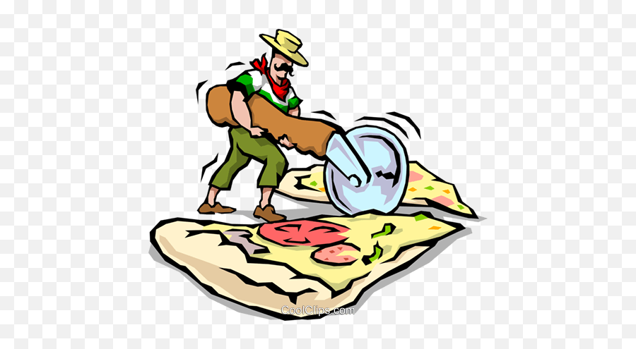 Man Slicing Pizza Royalty Free Vector - Clip Art Png,Pizza Cartoon Png