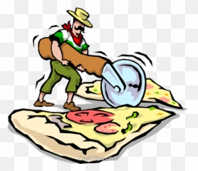 Man Slicing Pizza Royalty Free Vector - Clip Art Png,Pizza Cartoon Png