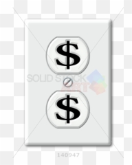 Stock Photo Of White Outlet With Black Money Signs Symbols - Happy Outlet png