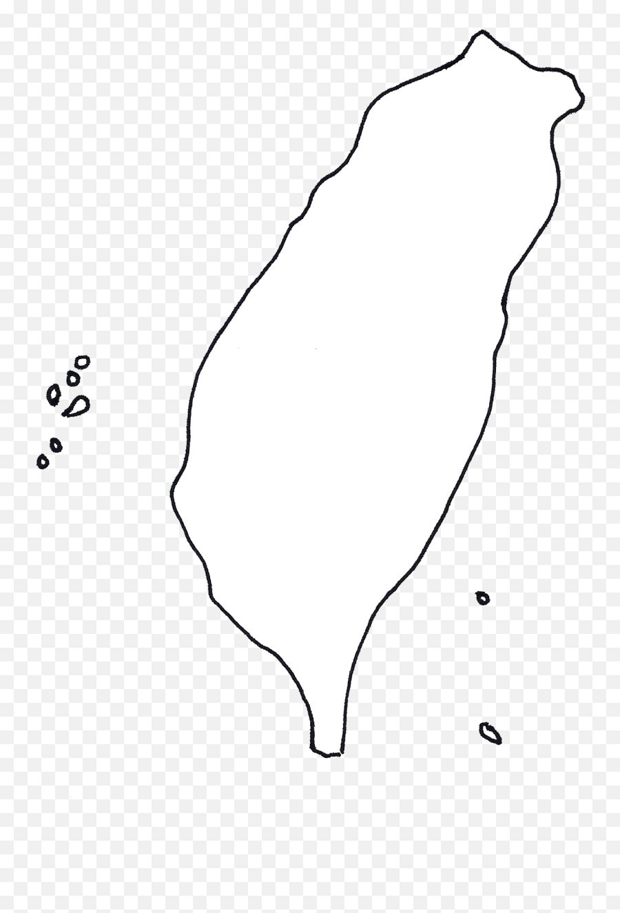 Line Art Drawing White Clip - Taiwan Map Png White,Taiwan Png