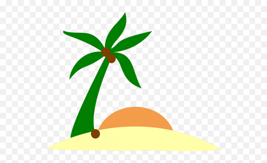 Sand Beach Island Palm Sun Transparent - Tropical Island Png Clipart,Sun Transparent Clipart