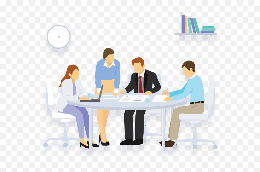 People Sitting - Illustration Of People Office Staff Icon Png,People Sitting At Table Png