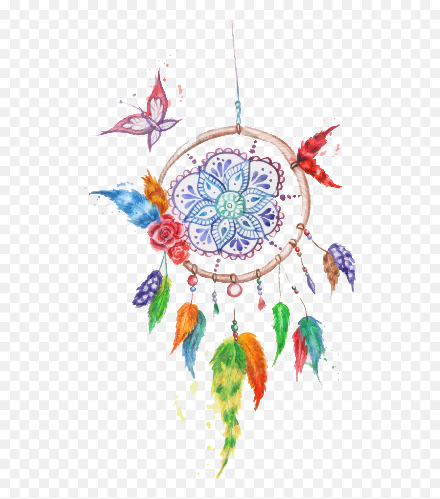 Download Free Dreamcatcher Color Watercolor Euclidean Vector - Colorful Dreamcatcher Png,Dream Catcher Png