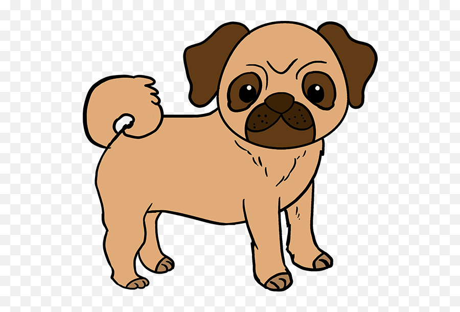 How To Draw A Pug - Really Easy Drawing Tutorial Pug Drawing Easy Png,Pug Icon