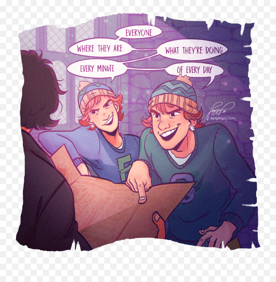 Fred And George By Dangerjazz Cómics De Harry Potter - Fan Art Hermione Granger And Ron Weasley Png,Draco Malfoy Icon