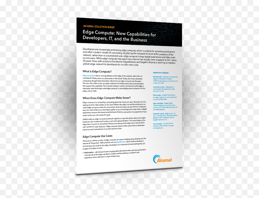 Serverless Computing With Akamai Edgeworkers - Document Png,Black And White Ello Icon