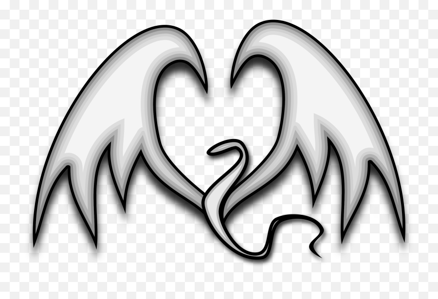 This Free Icons Png Design Of Flying Serpent 2 Full Size - Un Dragon En Un Corazon Blanco Y Negrto,Serpent Icon