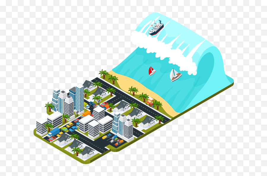 Toray And The Hydrogen Future - Tsunami Isometric Illustration Png,Co2 Emissions Icon