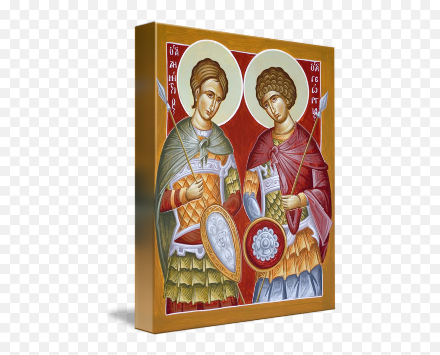 Sts Dimitrios And George By Julia Bridget Hayes - Prophet Png,St George Greek Orthodox Icon