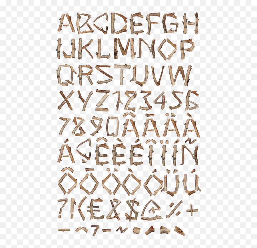 Png Letter Fonts Logs Twigs Free - Motif,Twigs Png
