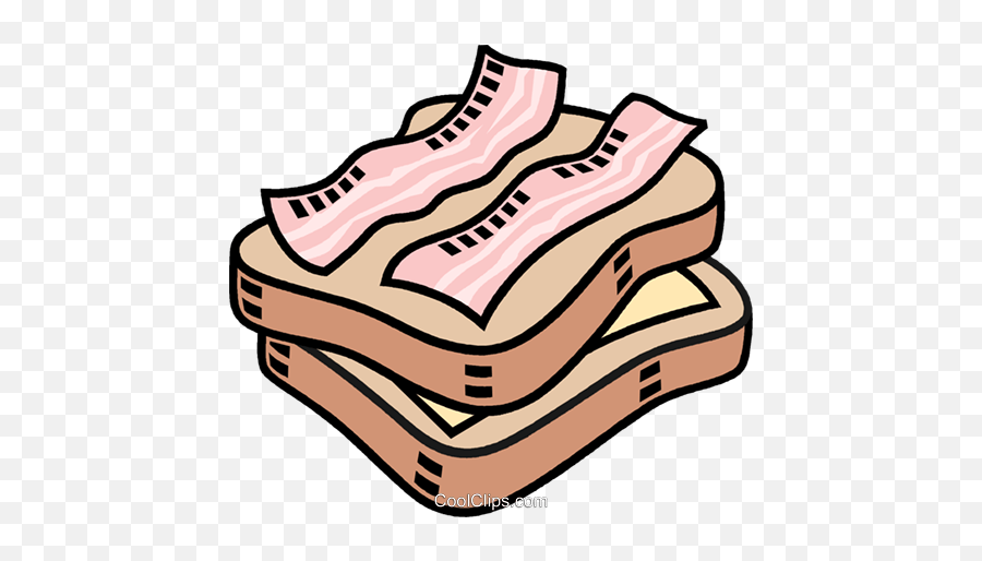 Cheese And Bacon Sandwich Royalty Free Vector Clip Art - Cartoon Images Of Bacon Sandwich Png,Bacon Transparent Background