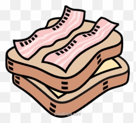 Cheese And Bacon Sandwich Royalty Free Vector Clip Art - Cartoon Images Of Bacon Sandwich Png,Bacon Transparent Background