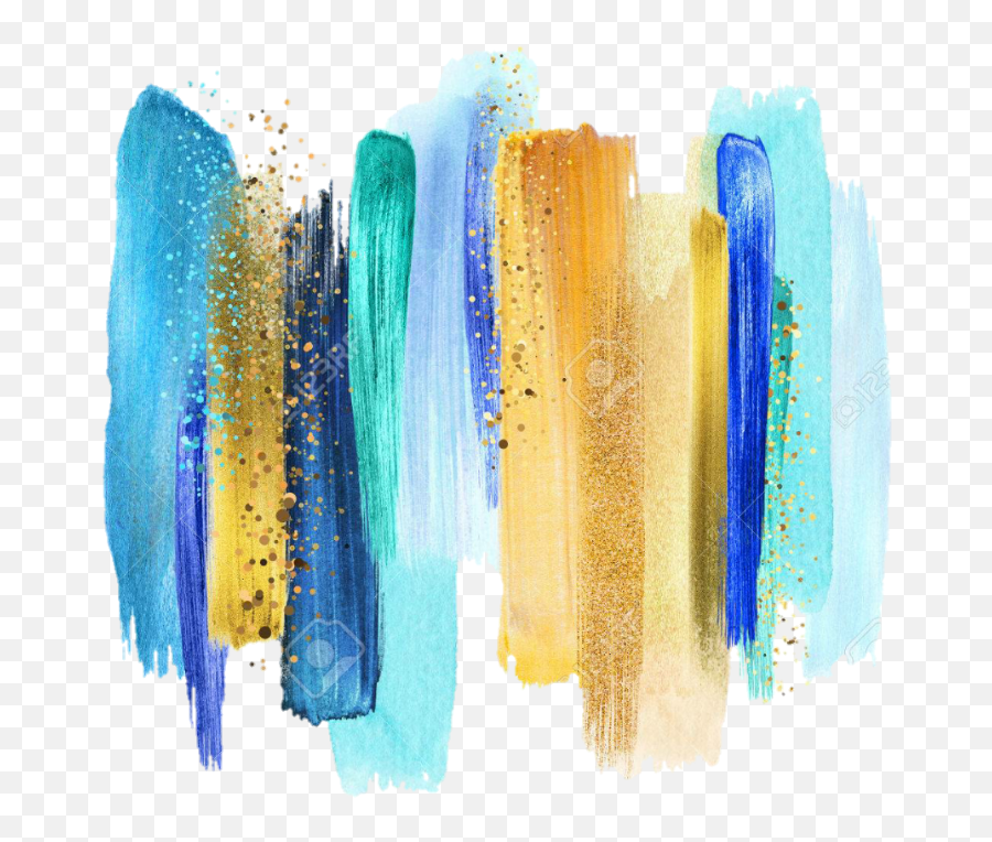 Turquoise Smear Smudge Painting Paint - Blue Gold Watercolor Png,Paint Smear Png