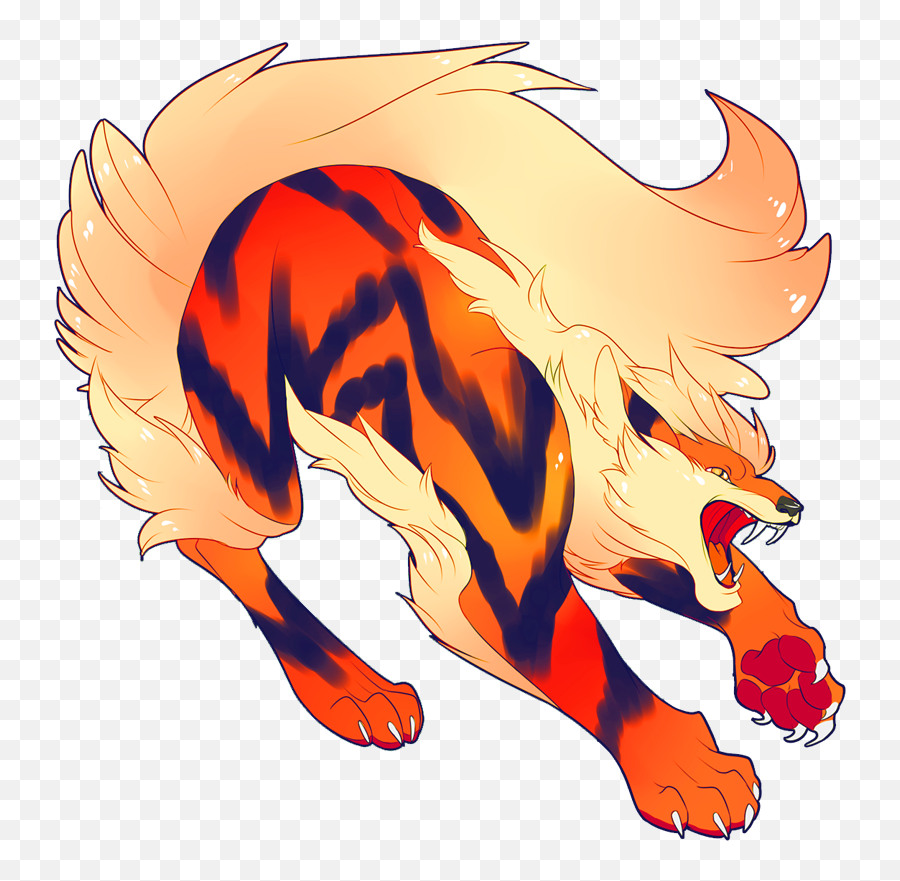 Pokemon 10059 Shiny Mega Arcanine - Cartoon Png,Growlithe Png